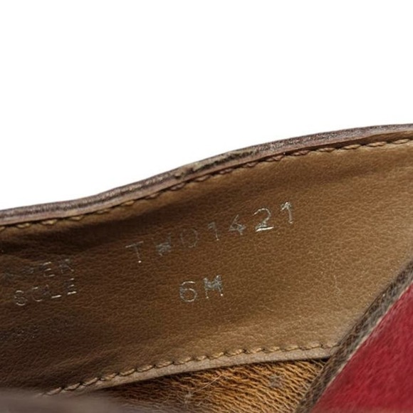 Vintage Y2K Tommy Hilfiger 6 Brown Leather Heel Chunky Mule Lug Sole Boho Grunge - Picture 6 of 6